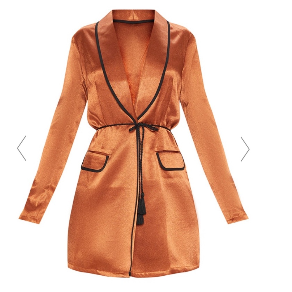 Rust Rope Belt BLAZER DRESS JACKET (Size 4) - Picture 2 of 3
